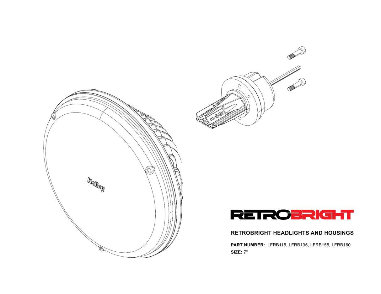 Holley RetroBright LED Headlights - 7" Round - Classic
