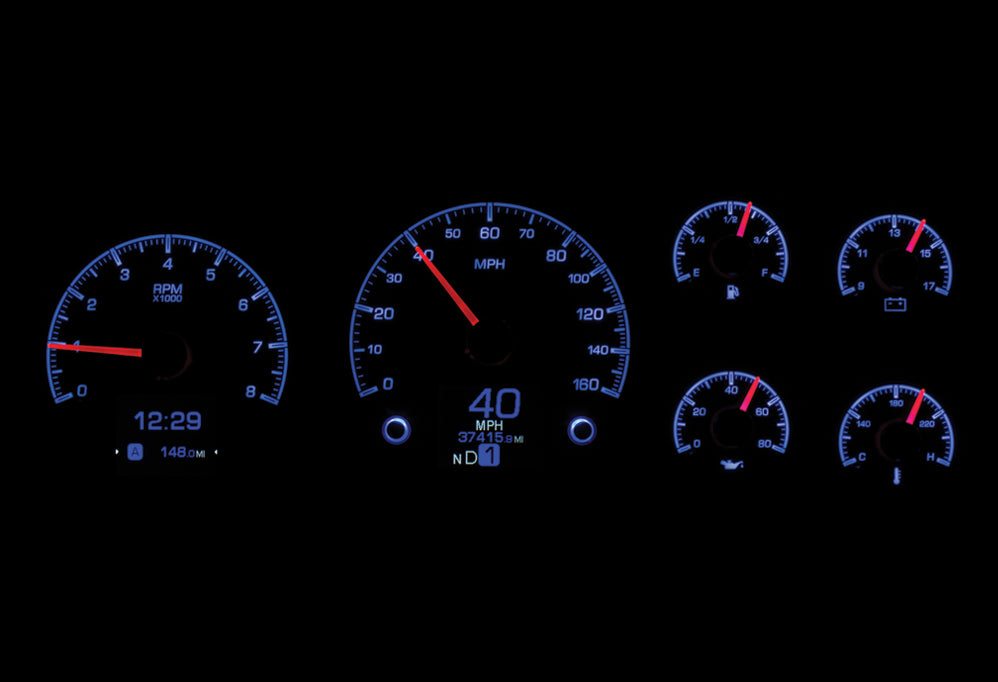 Dakota Digital HDX Gauges for 1995- 98 Full-size, 1995- 00 SUV & HD Pickup Chevy/ GMC - HDX-95C-PU