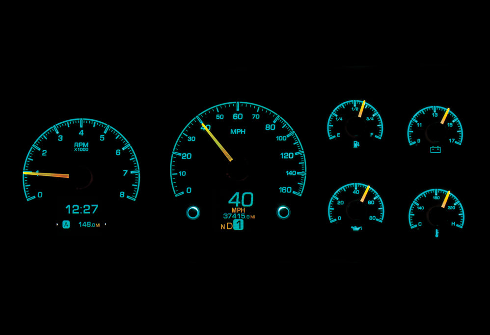 Dakota Digital HDX Gauges for 1995- 98 Full-size, 1995- 00 SUV & HD Pickup Chevy/ GMC - HDX-95C-PU