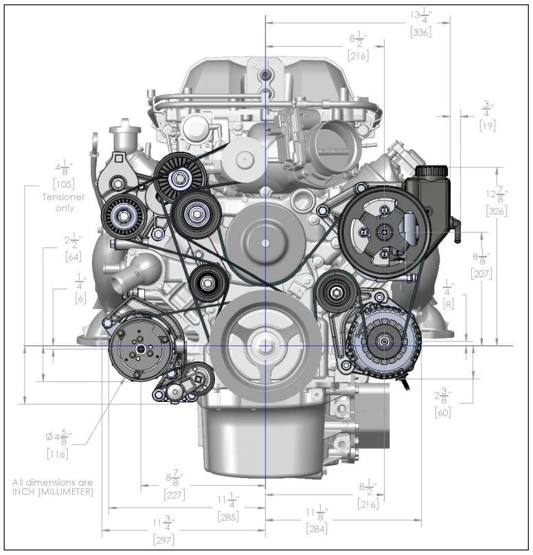 Holley LSA Accessory Drive w/Low Mount AC - Serpentine Belt