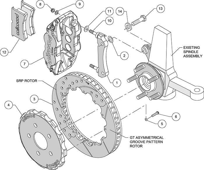 Wilwood C5/C6 13.06" 6-piston Superlite front brake kit - DSE / Art Morrison / SpeedTech ATS