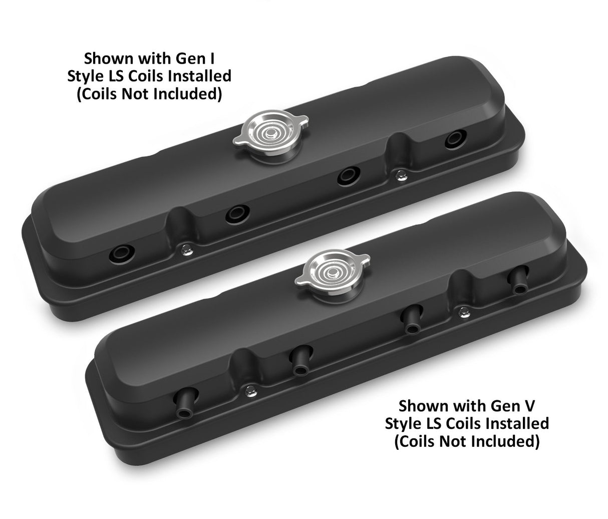 Pontiac Style 2-piece LS Valve Covers by Holley - Black 241-192
