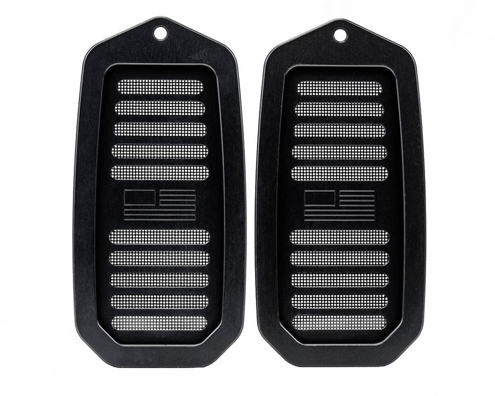 Camaro | Firebird 1970-1992 Billet Door Jamb Vents, Flag Logo