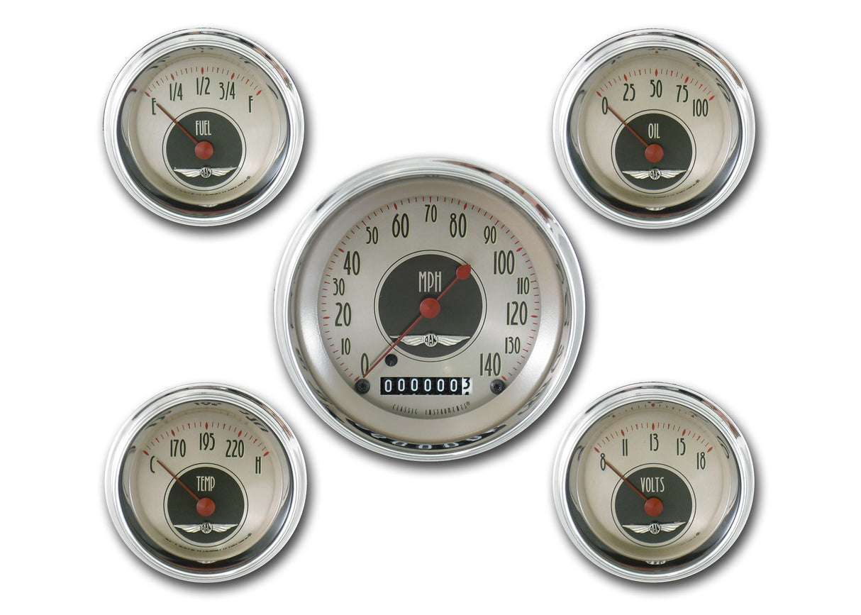 Classic Instruments American Nickel 5 Gauge Set | Classic Instruments