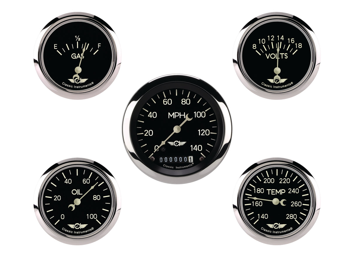 Classic Instruments Classic Series Five Gauge Set, 3-3/8" | Classic Instruments
