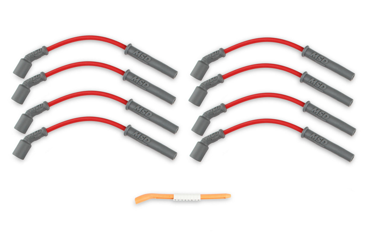 MSD Spark Plug Wires for LS / LT - Truck style 11" long - RED OR BLACK