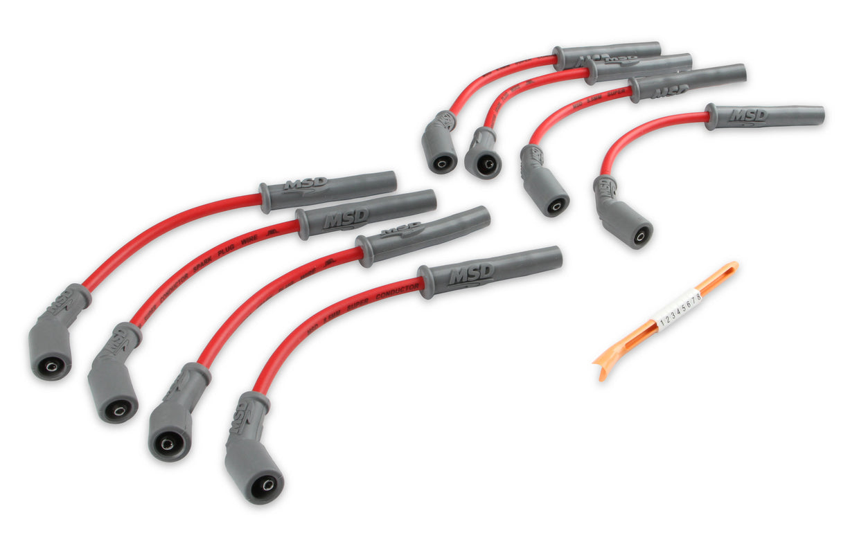 MSD Spark Plug Wires for LS / LT - Truck style 11" long - RED OR BLACK