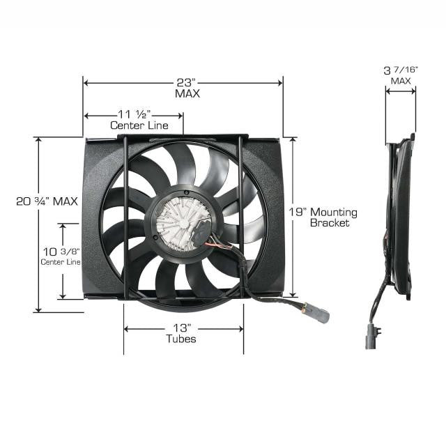 Monster 1967-69 Camaro 19 Inch 850W CustomFit Brushless Fan Kit - 371253