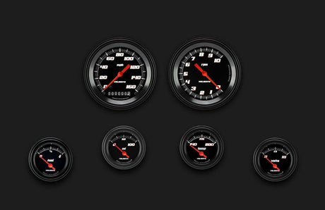 Classic Instruments Velocity Black Six Gauge Set 01 | Classic Instruments