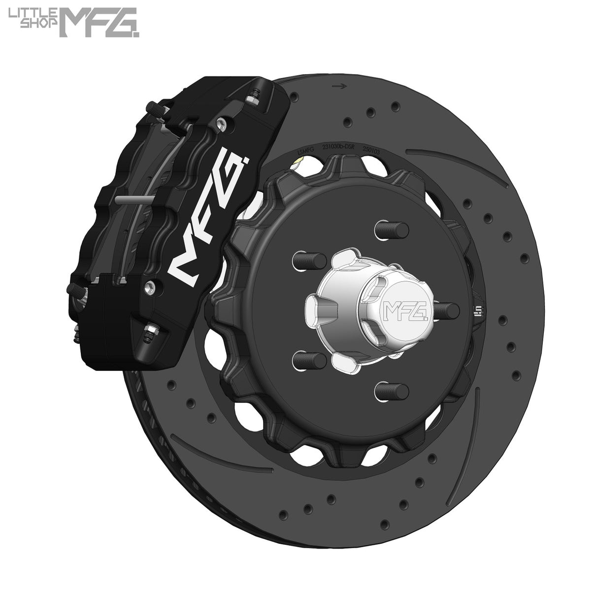 GM 1963-1987 C10 Front 14" F4 4-Piston Big Brake Kit (for OEM HD Spindle) by LSMFG