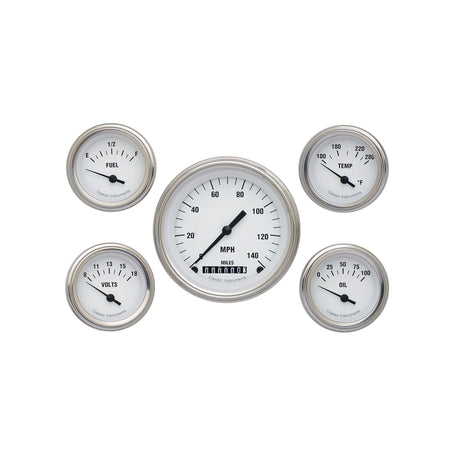 Classic Instruments White Hot Five Gauge Set | Classic Instruments