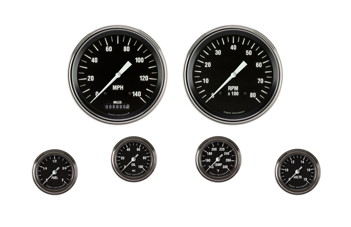 Classic Instruments Hot Rod Six Gauge Set 151 | Classic Instruments