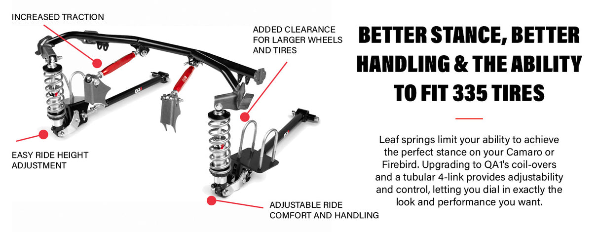QA1 67-69 F-Body 4-Link Rear Suspension System w/Coilovers - Camaro Firebird