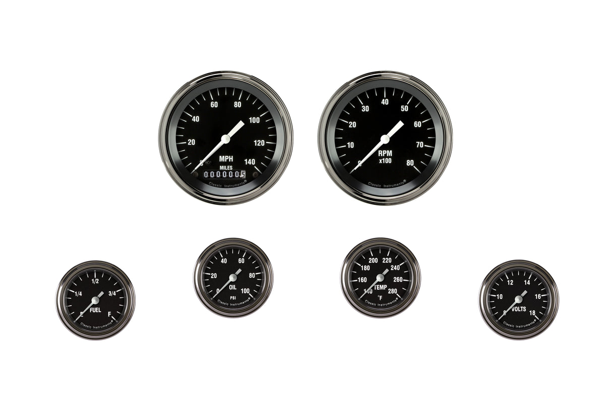 Classic Instruments Hot Rod Six Gauge Set 101 | Classic Instruments