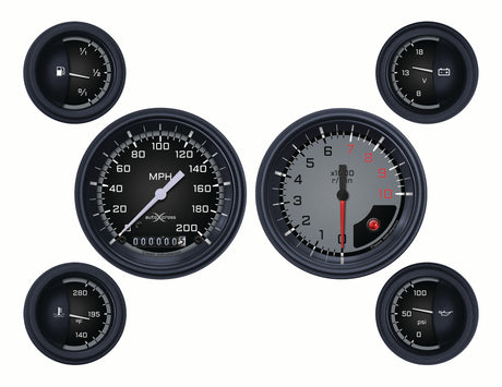 Classic Instruments Autocross Gray 6 Gauge Set | Classic Instruments