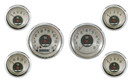 Classic Instruments American Nickel 6 Gauge Set | Classic Instruments