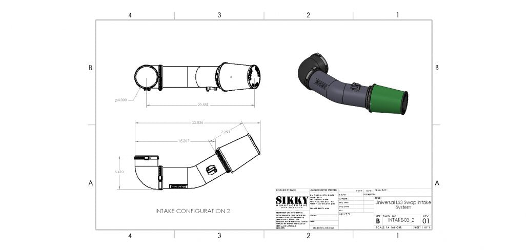 Universal LS3 Swap Cold Air Intake System by Sikky