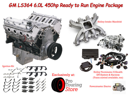 Ready to Run LS364/450hp 6.0L 24x Crate Engine Package with Holley Terminator X Stealth