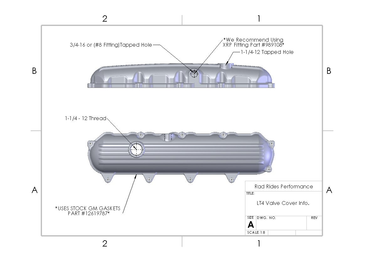 Billet Gen V LT Valve Covers - Polished Finish - by Rad Rides