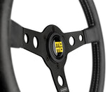 Momo Prototipo Heritage Steering Wheel - Leather - Black Anodized 6 bolt
