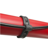 Flexroute TPV rubber line clamp and cable tie guide securing tubing and wire harnesses.