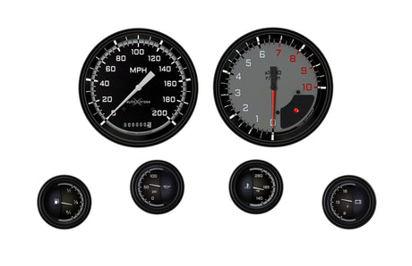 Classic Instruments Autocross Gray 6 Gauge Set | Classic Instruments