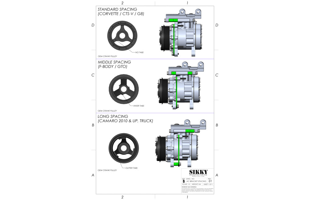 LS Low-Mount A/C Compressor Kit by Sikky