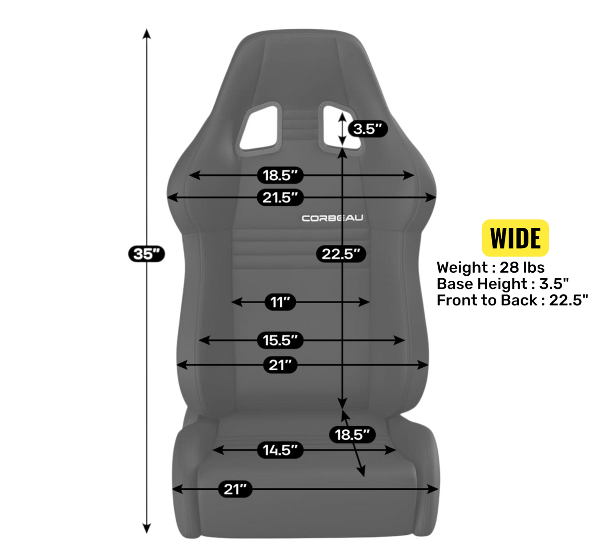 Corbeau A4 Seat - Reclining