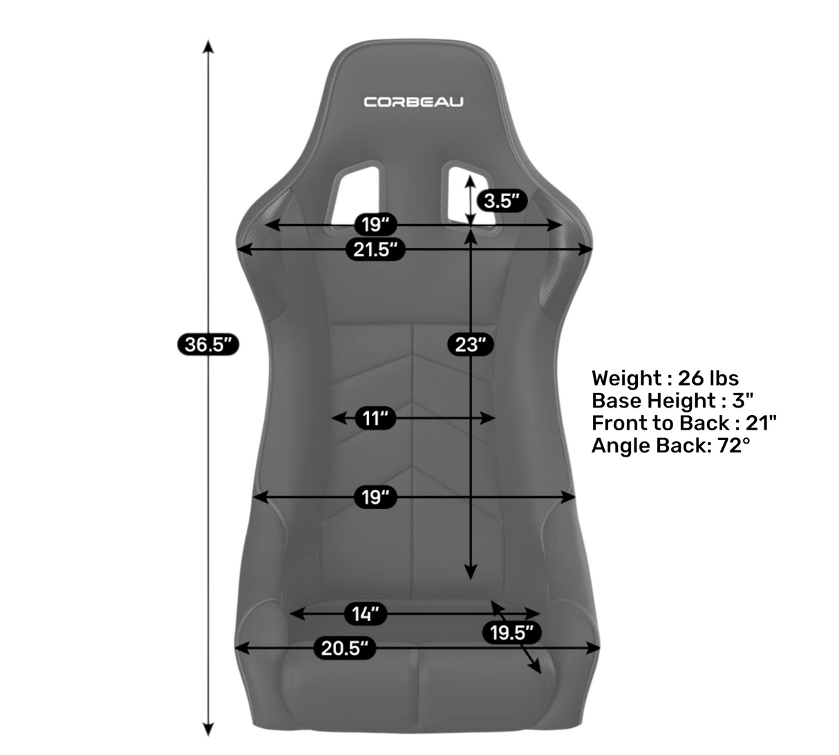 Corbeau DFX Seat - Fixed Back