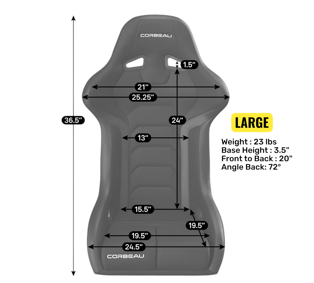 Corbeau FX1 Pro Seat - Fixed Back