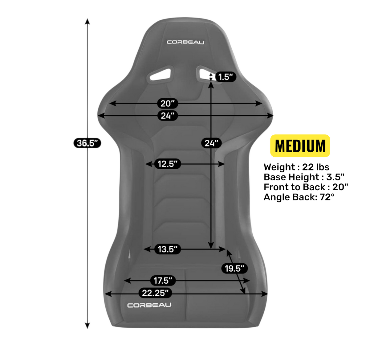 Corbeau FX1 Pro Seat - Fixed Back
