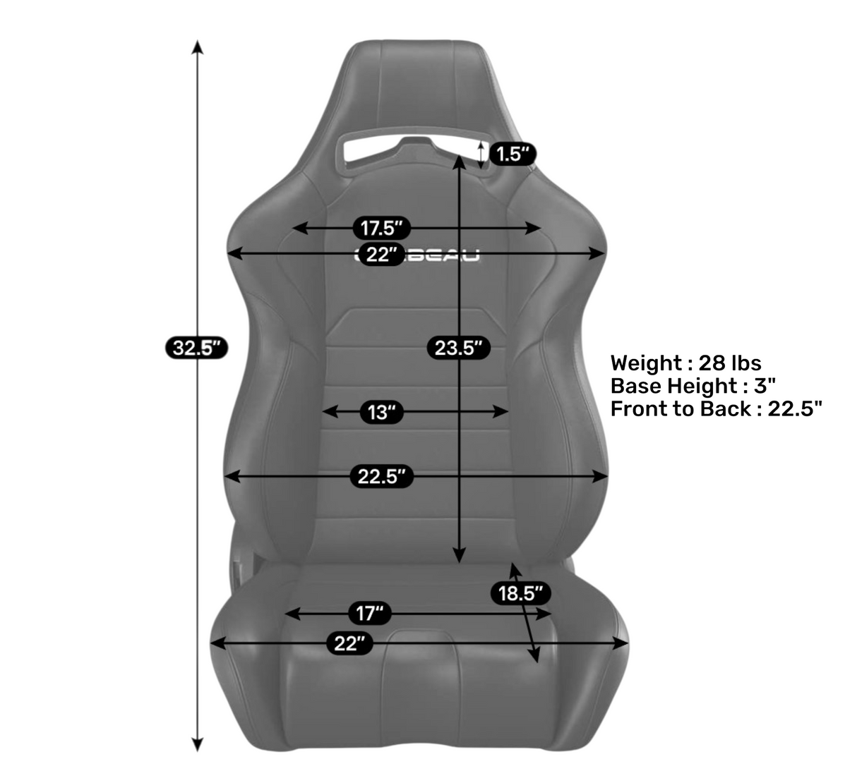 Corbeau LG1 Seat - Reclining