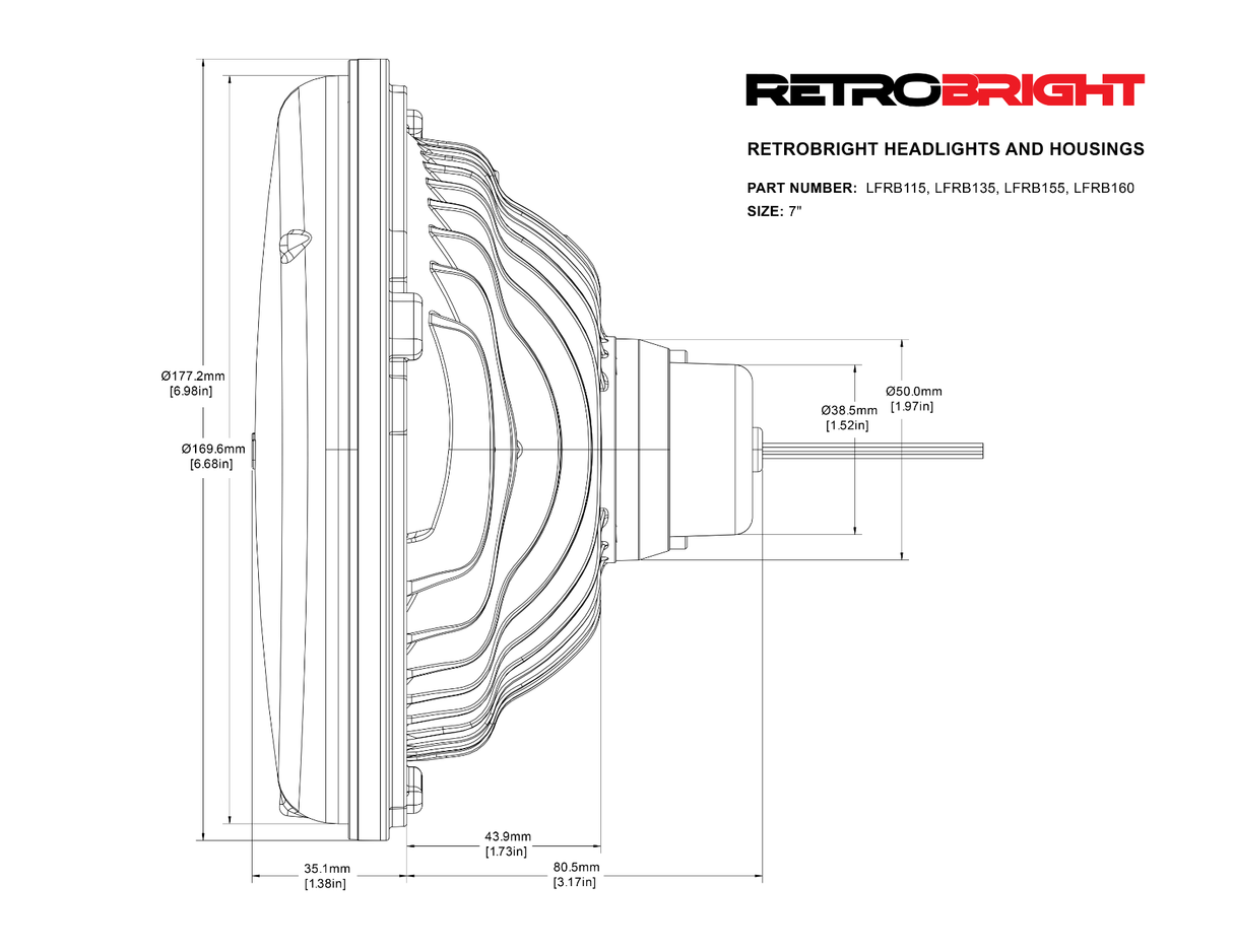 Holley RetroBright LED Headlights - 7" Round - Classic