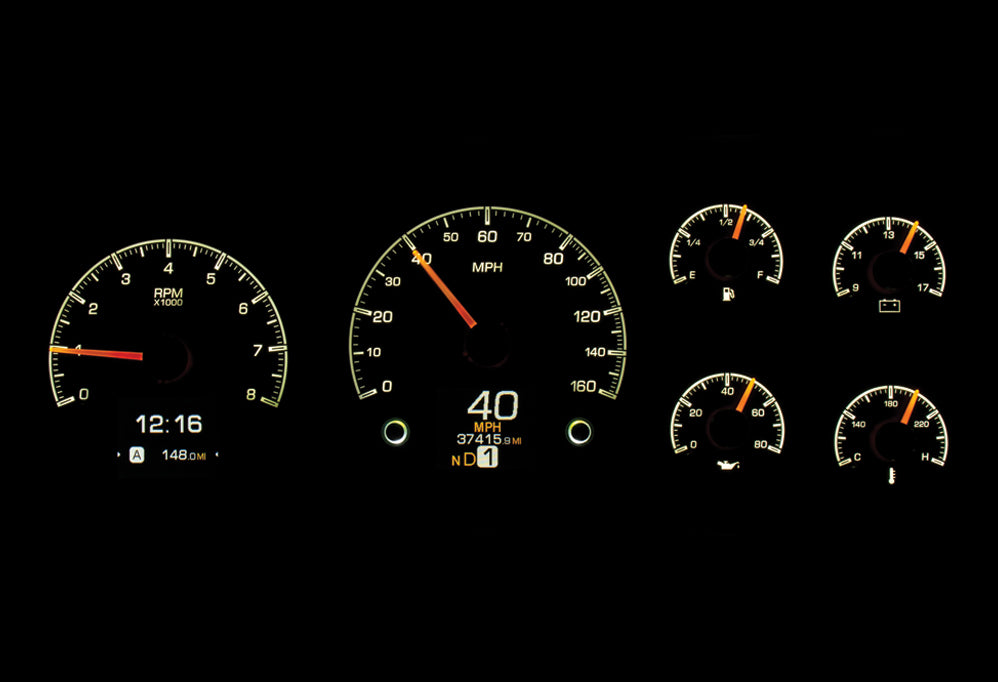 Dakota Digital HDX Gauges for 1995- 98 Full-size, 1995- 00 SUV & HD Pickup Chevy/ GMC - HDX-95C-PU