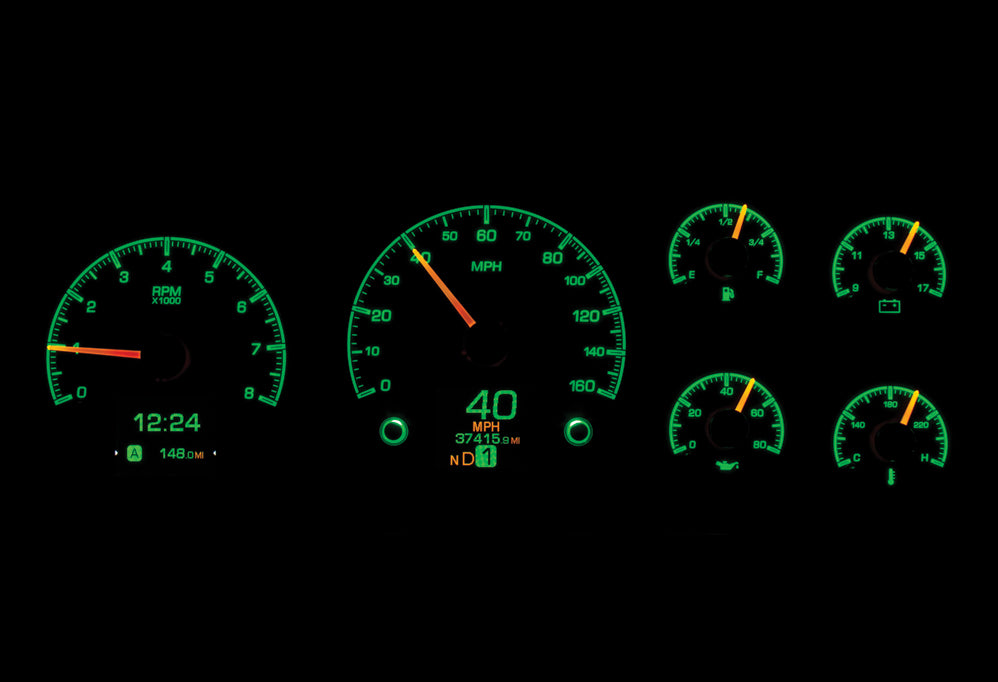 Dakota Digital HDX Gauges for 1995- 98 Full-size, 1995- 00 SUV & HD Pickup Chevy/ GMC - HDX-95C-PU