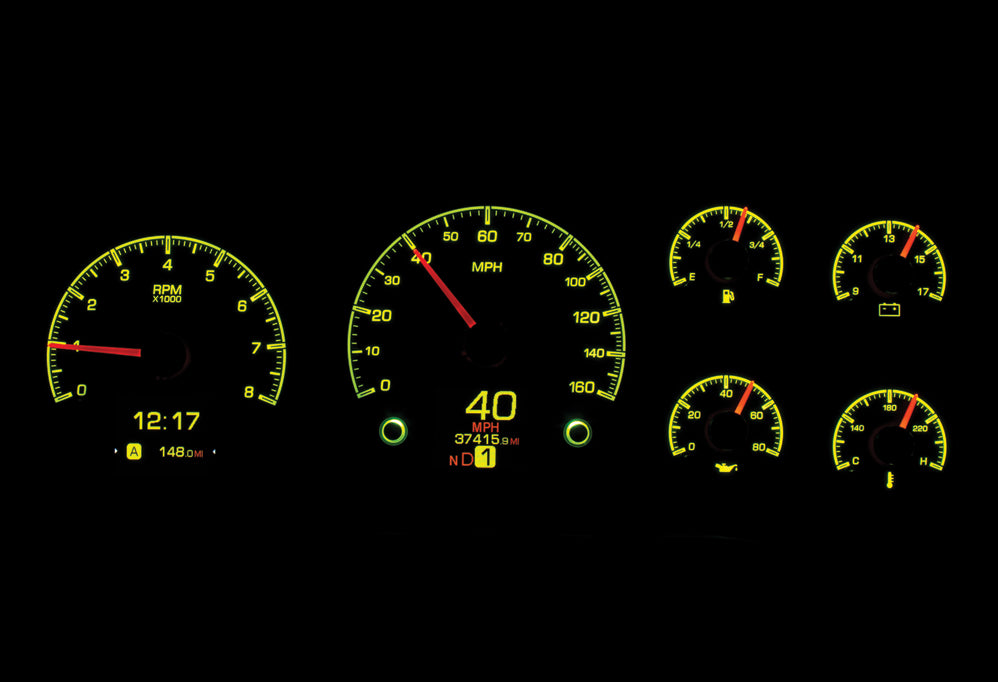 Dakota Digital HDX Gauges for 1995- 98 Full-size, 1995- 00 SUV & HD Pickup Chevy/ GMC - HDX-95C-PU