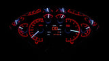 Dakota Digital HDX Gauges for 1955- 56 Chevy Car - HDX-55C illuminated in the Fire and Ice theme.