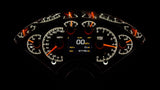 Dakota Digital HDX Gauges for 1955- 56 Chevy Car - HDX-55C illuminated in the Incandescent theme.