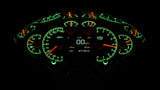 Dakota Digital HDX Gauges for 1955- 56 Chevy Car - HDX-55C illuminated in the Mint theme.