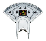 Dakota Digital HDX Gauges for 1955- 56 Chevy Car - HDX-55C showing the Silver Alloy background.