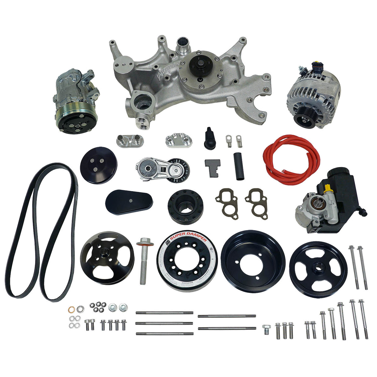 Vintage Air LT1 Gen V Accessory Drive System - AC Power Steering Alternator - Serpentine