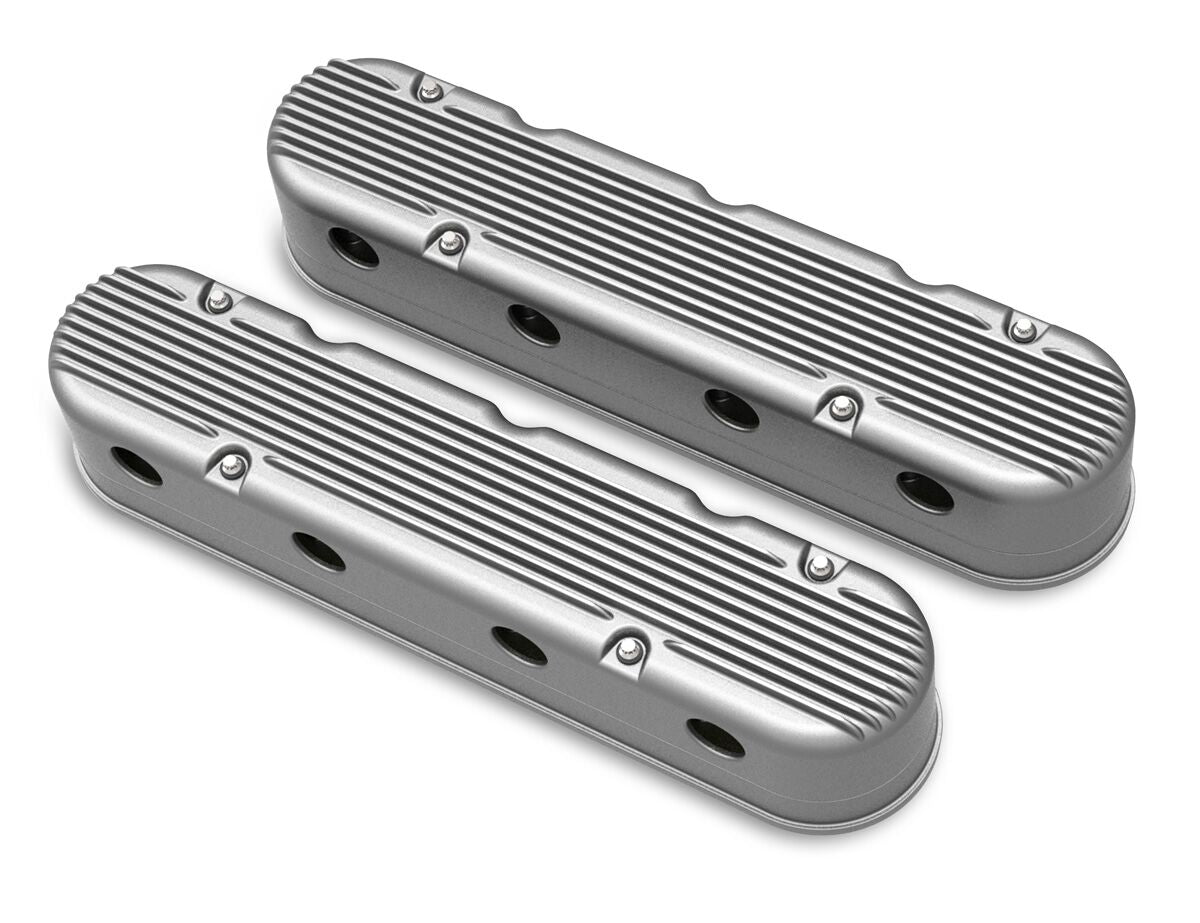 Holley 2 Piece Finned LS Valve Covers - Hidden Coils