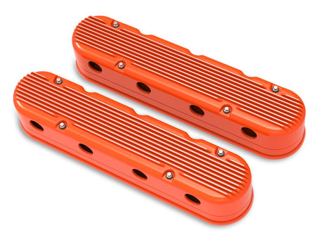 Holley 2 Piece Finned LS Valve Covers - Hidden Coils