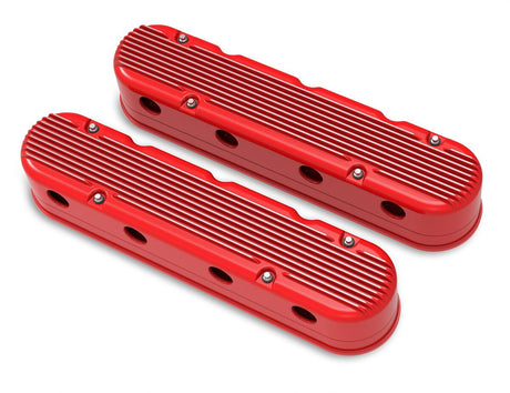 Holley 2 Piece Finned LS Valve Covers - Hidden Coils