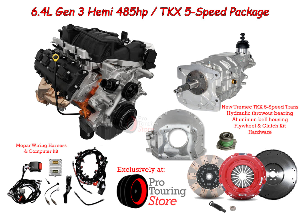 Mopar 6.4L 485hp Gen 3 Hemi & Tremec TKX 5-Speed Engine & Transmission Package