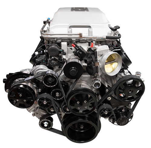 LSA Accessory Drive - Billet w/AC, PS, Alternator - Black - Serpentine