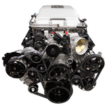 LSA Accessory Drive - Billet w/AC, PS, Alternator - Black - Serpentine