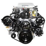 LSA Accessory Drive - Billet w/AC, PS, Alternator - Black - Serpentine