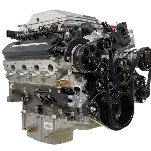 LSA Accessory Drive - Billet w/AC, PS, Alternator - Black - Serpentine