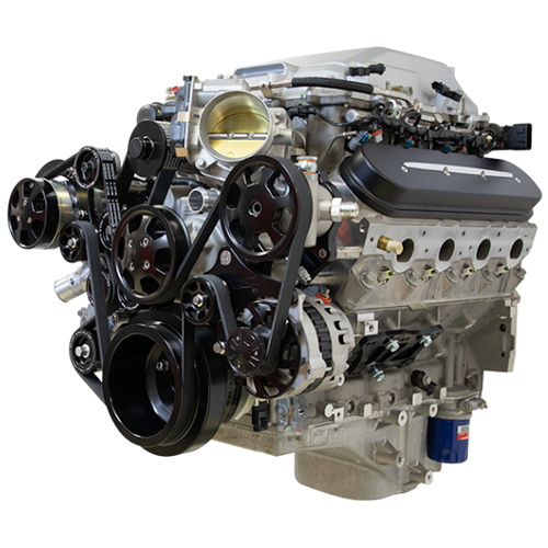 LSA Accessory Drive - Billet w/AC, PS, Alternator - Black - Serpentine